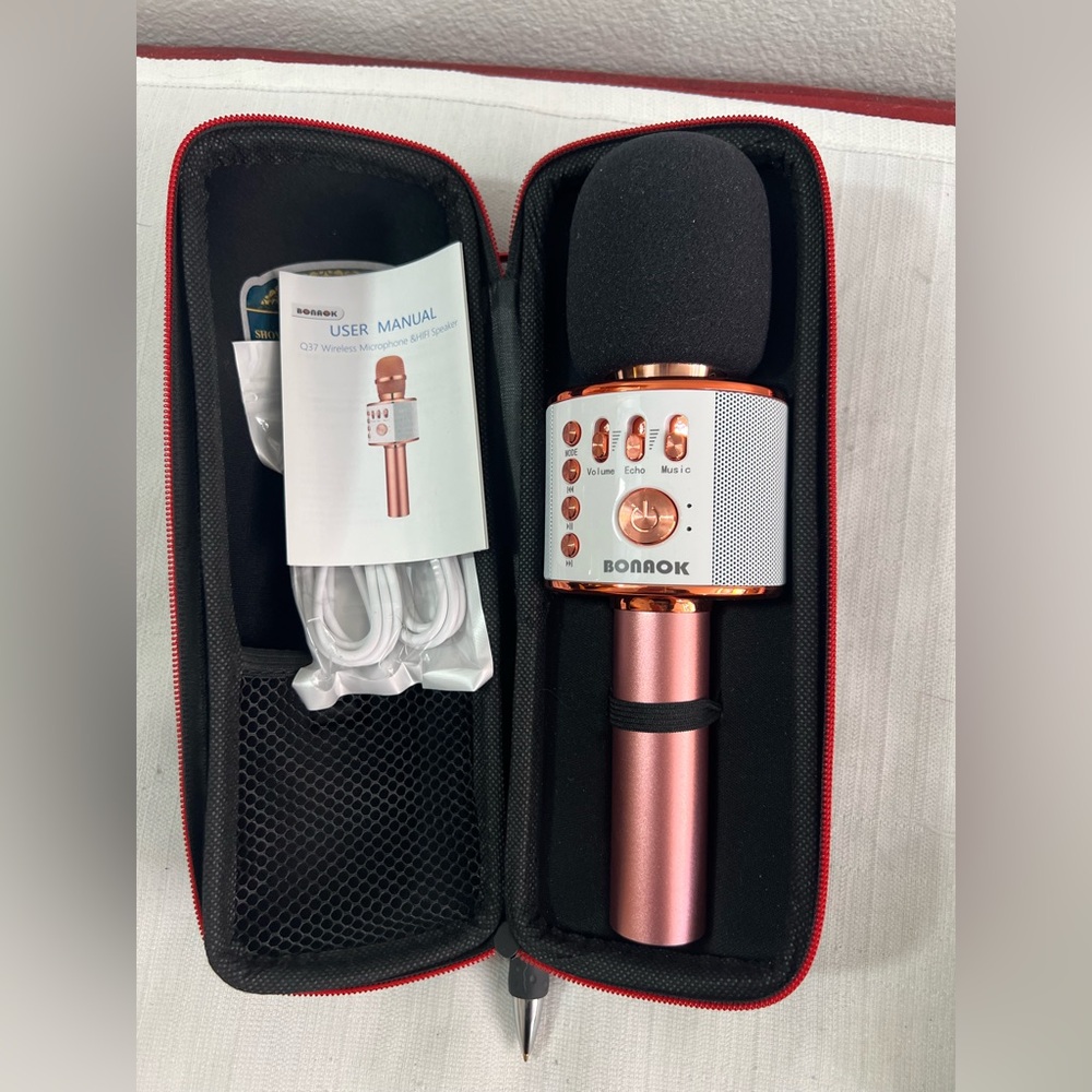 BONAOK Wireless Karaoke Microphone -‎ Rose Gold